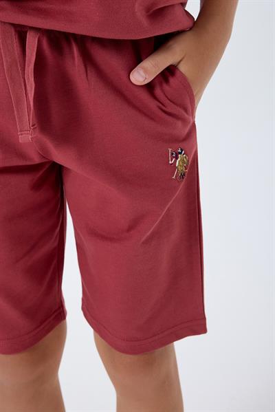 U.S. Polo Assn Erkek Çocuk  2 li Bermuda T-şhirt Takım Bordo