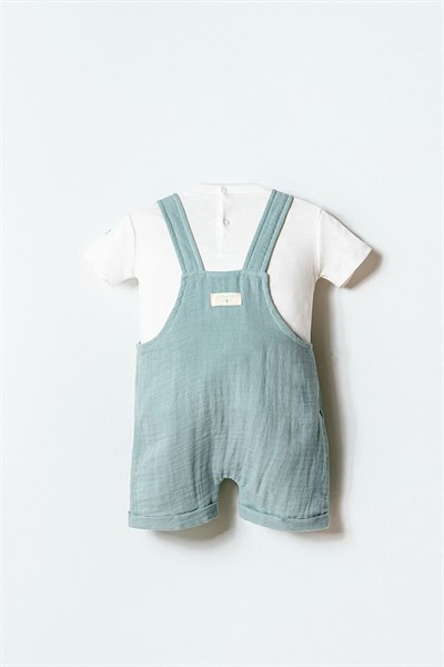 U.S. Polo Assn Erkek Bebek 2 li Salopet T-shirt Takım Nil