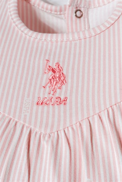 U.S. Polo Assn Kız Bebek 2 li Şort T-shirt Takım Pembe