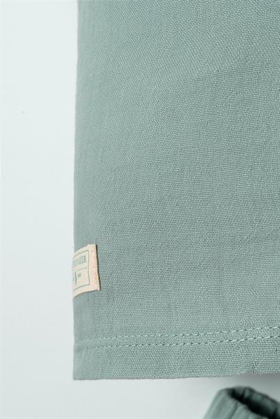 U.S. Polo Assn Erkek Bebek  2 li Şort Gömlek Takım Mint