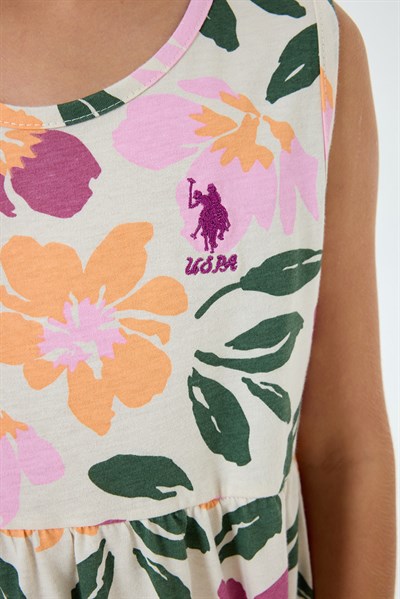 U.S. Polo Assn Kız Çocuk  Elbise Bej