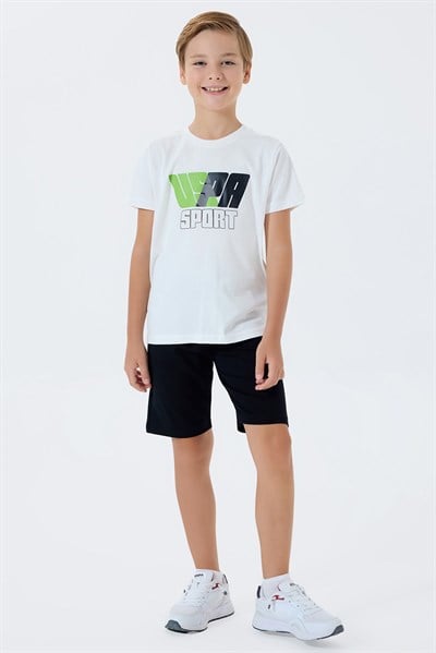 U.S. Polo Assn Erkek Çocuk Bermuda  2li Takım Beyaz