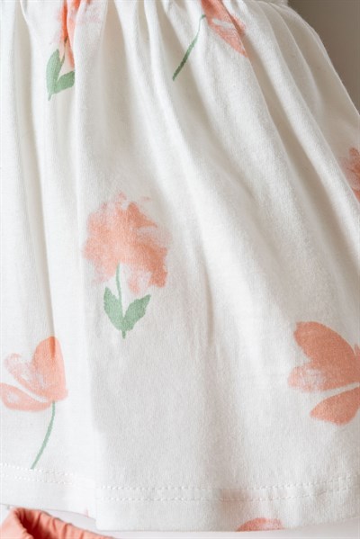 U.S. Polo Assn Kız Bebek 2 li T-şhirt Takım Beyaz -Pudra