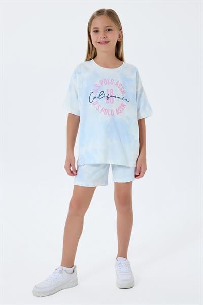 U.S. Polo Assn Kız Çocuk  2 li Şort T-şhirt Takım Koyu Okyonus