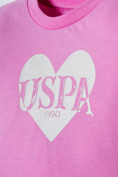 U.S. Polo Assn Kız Bebek 2li Şort T-shirt Takım Pembe