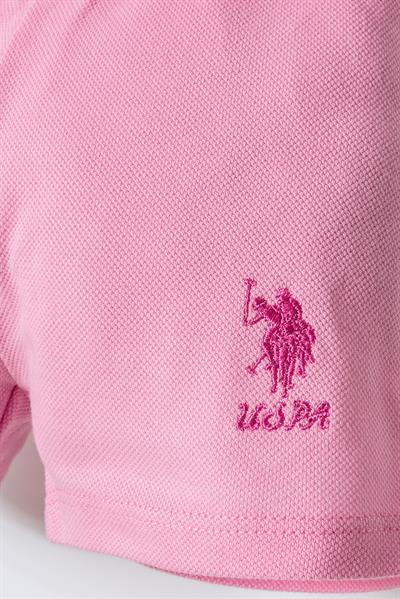 U.S. Polo Assn Kız Bebek  2 li Şort T-şhirt Takım Pudra