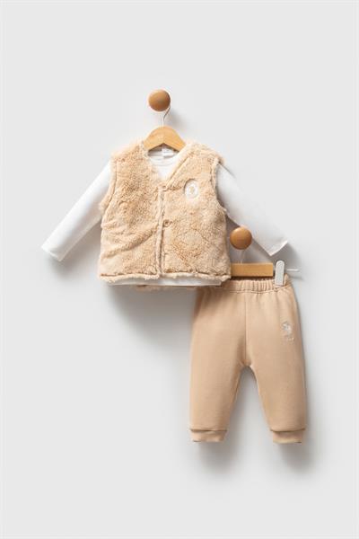 U.S. Polo Assn Kız Bebek 3lü Takım Bej