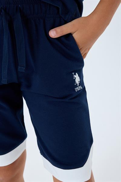 U.S. Polo Assn Erkek Çocuk  2 li Bermuda T-şhirt Takım Lacivert