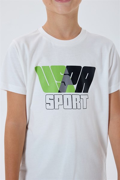 U.S. Polo Assn Erkek Çocuk Bermuda  2li Takım Beyaz