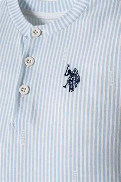 U.S. Polo Assn Erkek Bebek 2 li Şort T-shirt Takım Mavi