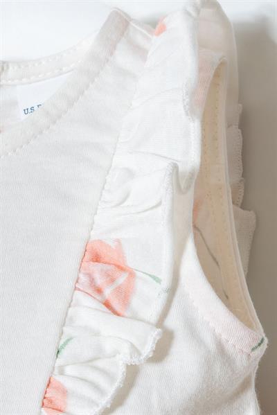 U.S. Polo Assn Kız Bebek Elbise Beyaz-Pudra