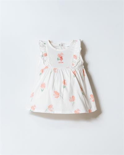 U.S. Polo Assn Kız Bebek Elbise Beyaz-Pudra