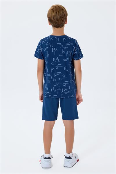 U.S. Polo Assn Erkek Çocuk  2 li Bermuda T-şhirt Takım Koyu İndigo