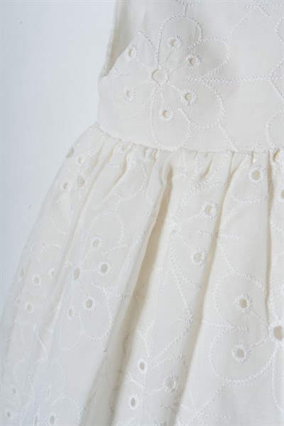 U.S. Polo Assn Kız Bebek Dantel Elbise Beyaz