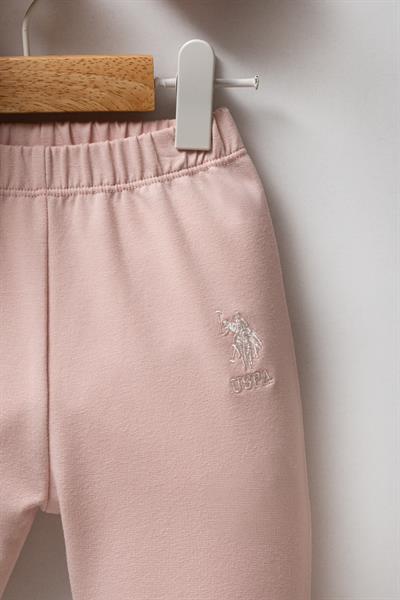 U.S. Polo Assn Kız Bebek 3lü Takım Pudra