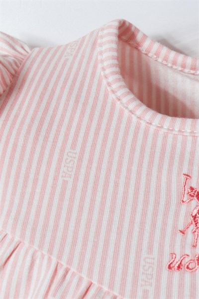 U.S. Polo Assn Kız Bebek 2 li Şort T-shirt Takım Pembe