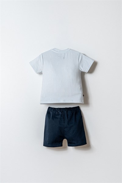 U.S. Polo Assn Erkek Bebek 2 li Şort T-shirt Takım Mavi