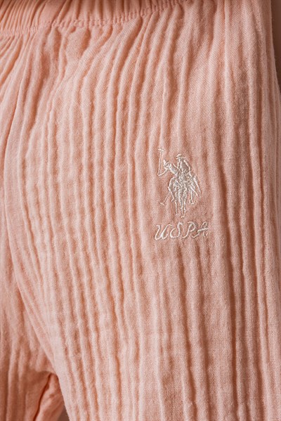 U.S. Polo Assn Kız Bebek  2li Takım Pudra