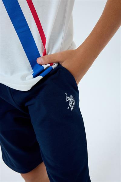 U.S. Polo Assn Erkek Çocuk  2 li Bermuda T-şhirt Takım Beyaz