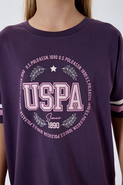 U.S. Polo Assn Kız Çocuk Şortlu  2li Takım Mor