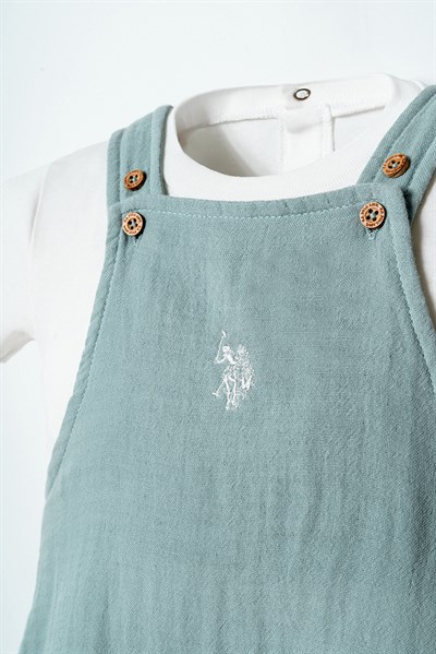 U.S. Polo Assn Erkek Bebek 2 li Salopet T-shirt Takım Nil