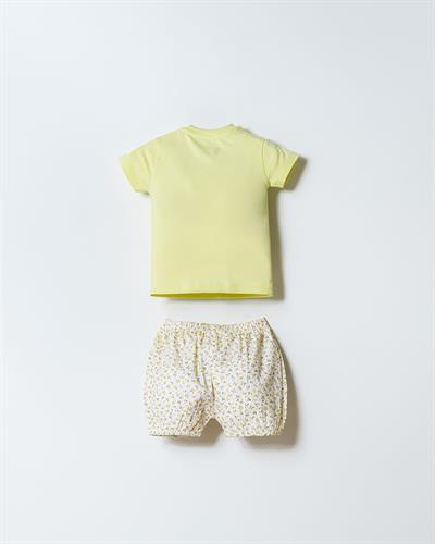 U.S. Polo Assn Kız Bebek  2 li Şort T-şhirt Takım Sarı