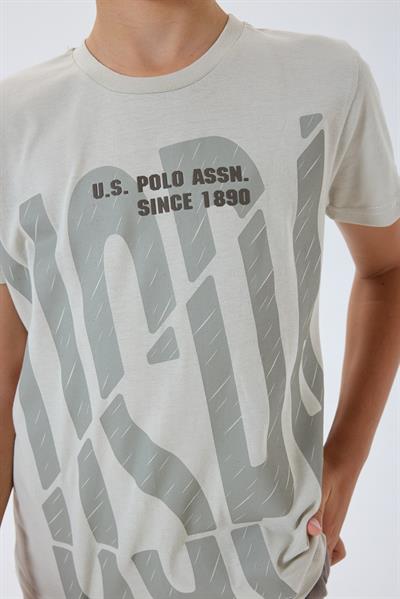 U.S. Polo Assn Erkek Çocuk  2 li Bermuda T-şhirt Takım Bej