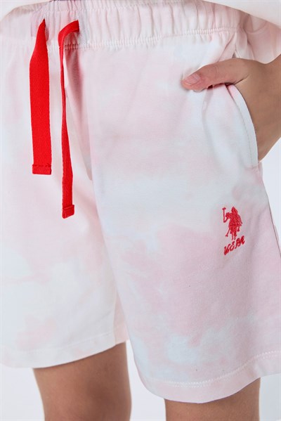 U.S. Polo Assn Kız Çocuk Şortlu  2li Takım Coral