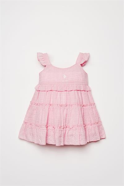 U.S. Polo Assn Kız Bebek Elbise Pembe