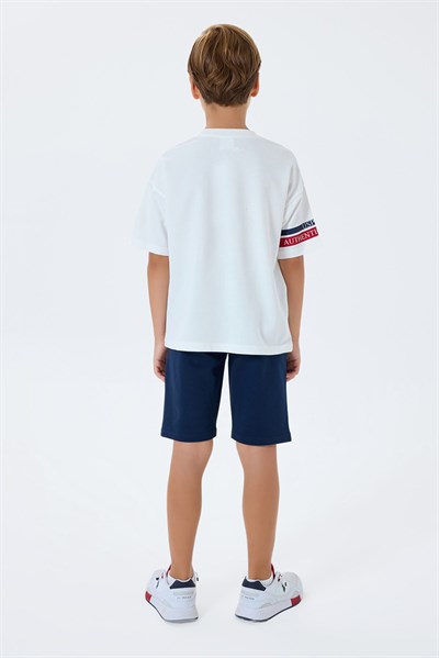 U.S. Polo Assn Erkek Çocuk Bermuda  2li Takım Beyaz