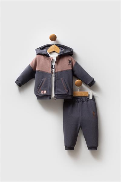 U.S. Polo Assn Erkek Bebek 3lü Takım Füme
