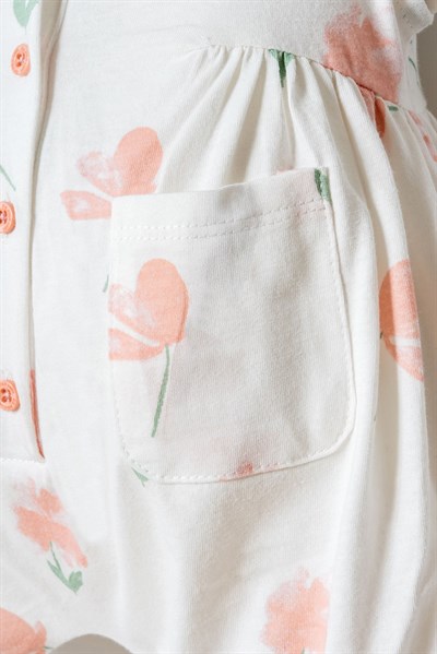 U.S. Polo Assn Kız Bebek Tulum Beyaz -Pudra