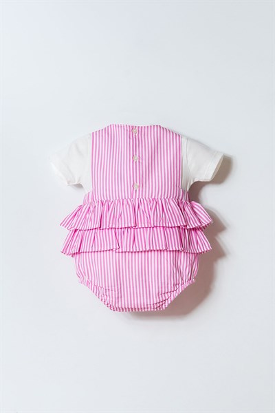 U.S. Polo Assn Kız Bebek 2li Tulum T-shirt Takım Pembe
