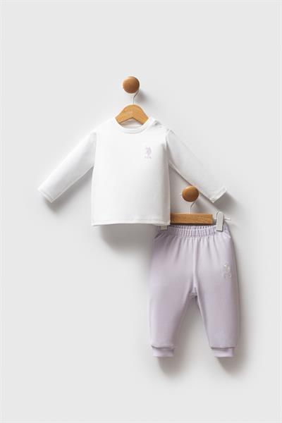 U.S. Polo Assn Kız Bebek 3lü Takım Lila