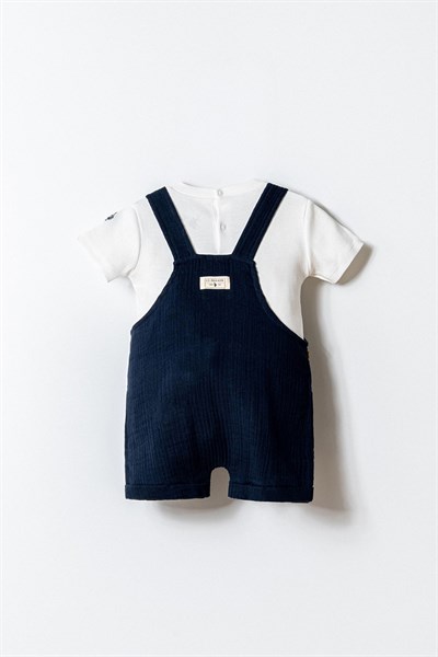 U.S. Polo Assn Erkek Bebek 2 li Salopet T-shirt Takım Lacivert