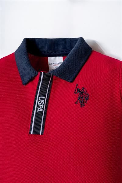U.S. Polo Assn Erkek Bebek  2 li Şort T-şhirt Takım Kırmızı