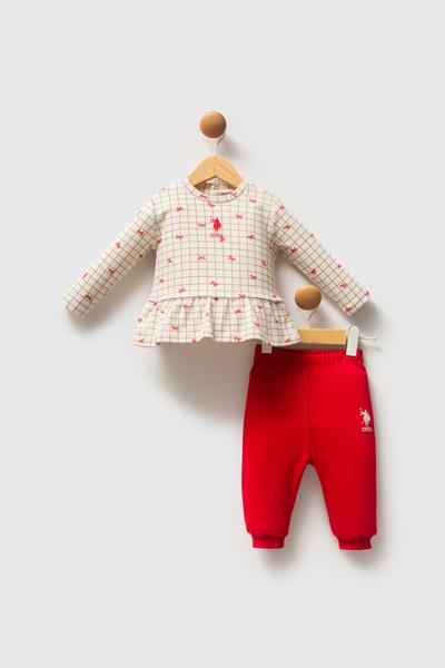 U.S. Polo Assn Kız Bebek USB2729 2 li Takım Beyaz