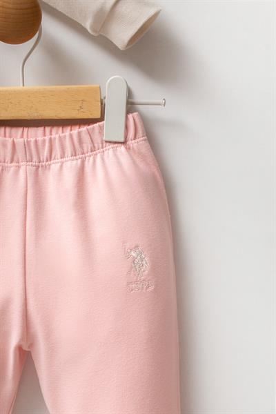 U.S. Polo Assn Kız Bebek USB2749 2 li Takım Ekru