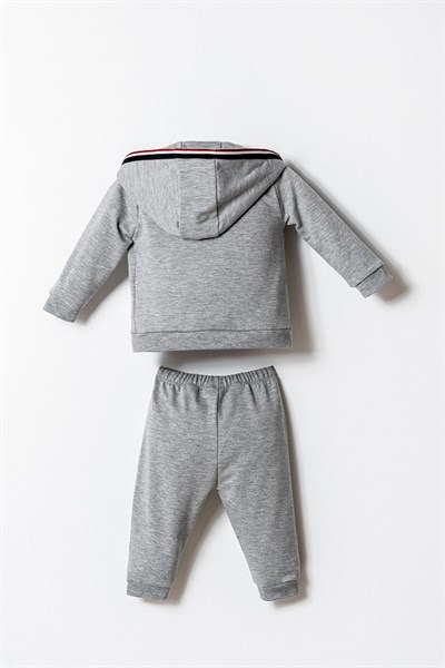 U.S. Polo Assn Erkek Bebek  3lü Takım Gri Melanj