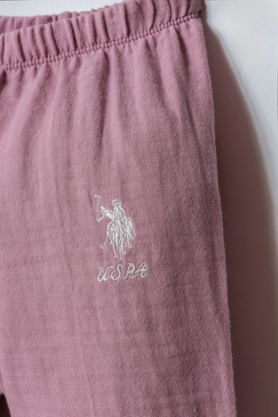 U.S. Polo Assn Kız Bebek  2li Takım Lila