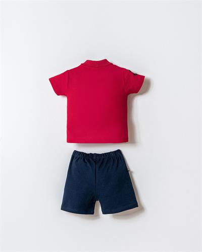 U.S. Polo Assn Erkek Bebek  2 li Şort T-şhirt Takım Kırmızı