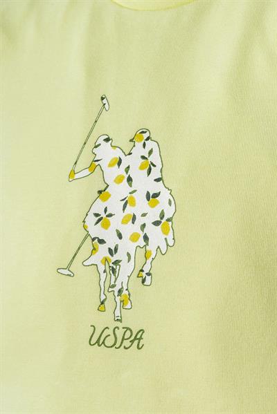 U.S. Polo Assn Kız Bebek  2 li  T-şhirt Takım Sarı
