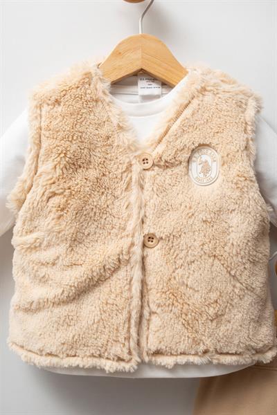 U.S. Polo Assn Kız Bebek 3lü Takım Bej