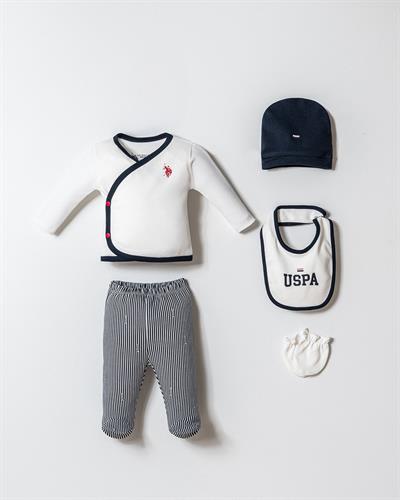 U.S. Polo Assn Kız Bebek  5 li Yenidoğan Takım Beyaz