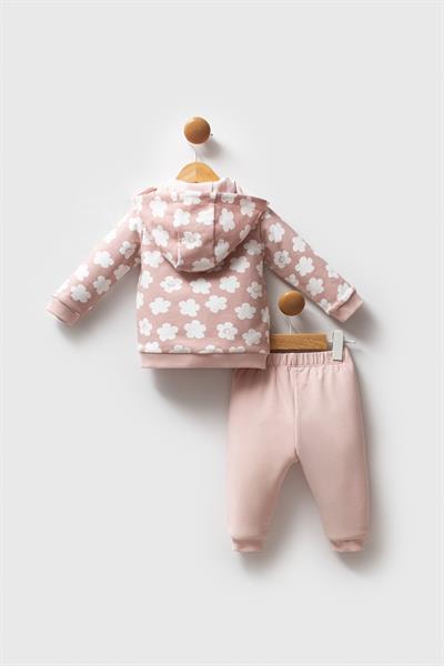 U.S. Polo Assn Kız Bebek 3lü Takım Pudra