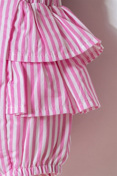 U.S. Polo Assn Kız Bebek 2li Tulum T-shirt Takım Pembe