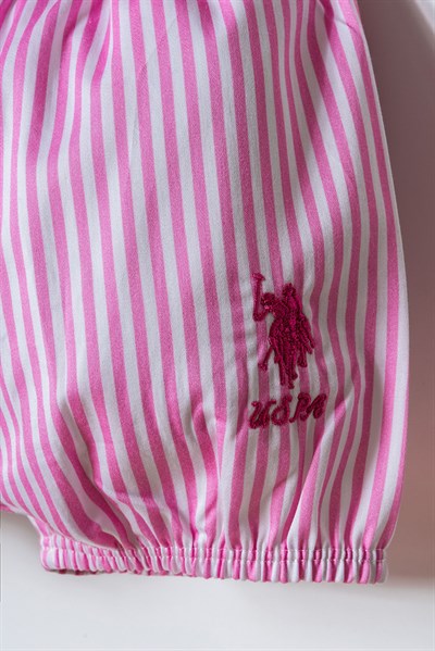 U.S. Polo Assn Kız Bebek 2li Şort T-shirt Takım Pembe