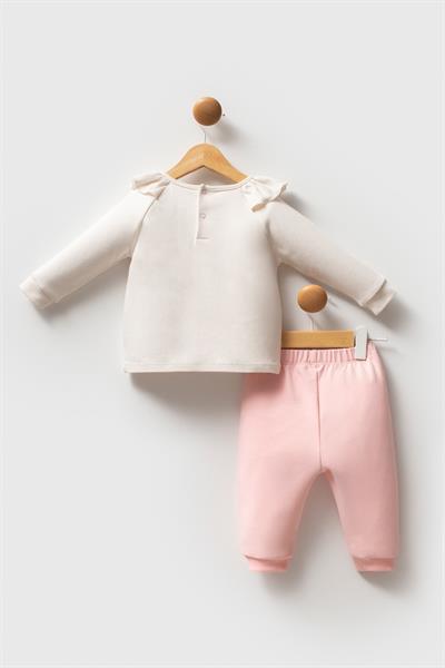 U.S. Polo Assn Kız Bebek USB2749 2 li Takım Ekru