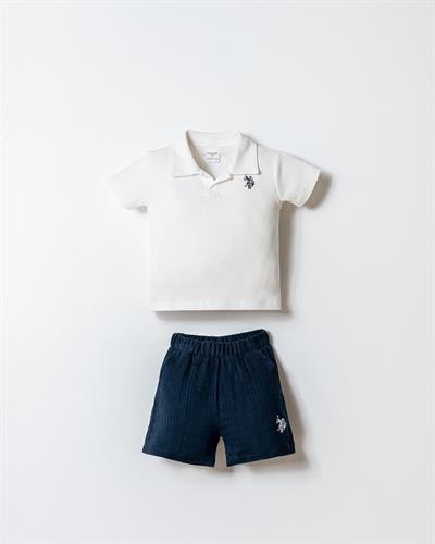 U.S. Polo Assn Erkek Bebek  2 li Şort T-şhirt Takım Lacivert