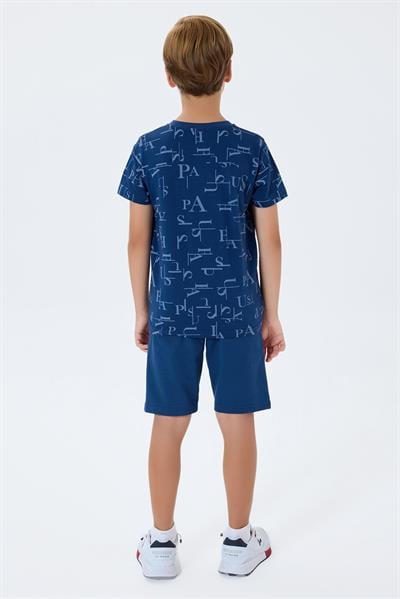 U.S. Polo Assn Erkek Çocuk  2 li Bermuda T-şhirt Takım Koyu İndigo